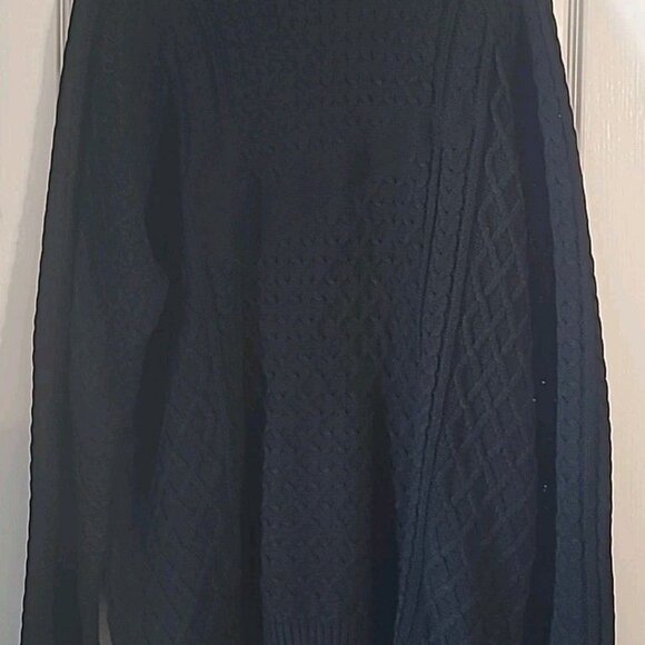 Nike Life Cable Knit Men's Size Medium Black Turtleneck Sweater FB7770-010 New - Picture 1 of 6